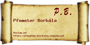 Pfemeter Borbála névjegykártya