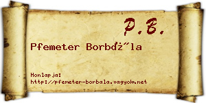 Pfemeter Borbála névjegykártya